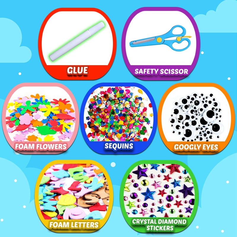 Goody King Arts and Crafts Supplies for Kids - Craft Art Supply Jar Kit for Student Age 4 5 6 7 8 9 10 Year Old Crafting Activity - Collage Arts Set for Toddlers Preschool DIY Classroom Home Project - Image 4